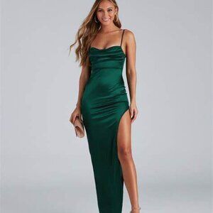 PERFECT CONDITION Green Windsor Prom Dress - Lola high Slit